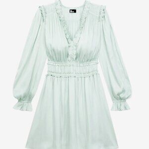 NWT | The Kooples | Mint Green | V-Neck Mini Dress with Ruffle Details